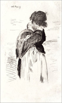 Galeria Plakatu, Le Petite Fille Tenant Un Bebe, Edouard Manet, 30x40 cm - Galeria Plakatu
