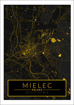 Galeria Plakatu, Mielec mapa złota, 21x29,7 cm - Galeria Plakatu