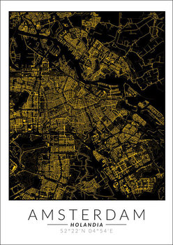 Galeria Plakatu, Plakat, Amsterdam Złota Mapa, 42x59,4 cm - Galeria Plakatu