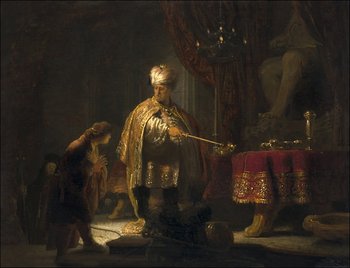 Galeria Plakatu, Plakat, Daniel and Cyrus Before the Idol Bel, Rembrandt, 70x50 cm - Galeria Plakatu