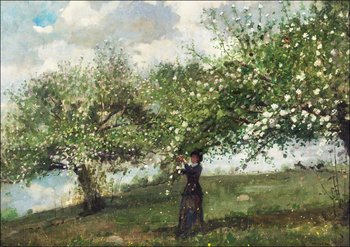 Galeria Plakatu, Plakat, Girl Picking Apple Blossoms, Winslow Homer, 29,7x21 cm - Galeria Plakatu