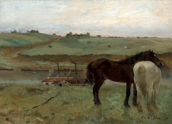 Galeria Plakatu, Plakat, Horses In A Meadow, Edgar Degas, 29,7x21 cm - Galeria Plakatu
