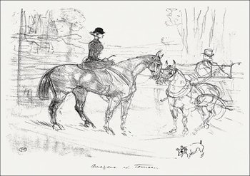 Galeria Plakatu, Plakat, Horsewoman and Cart, Henri De Toulouse-Lautrec, 29,7x21 cm - Galeria Plakatu