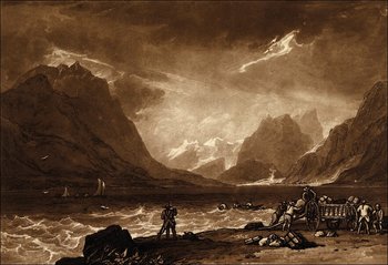 Galeria Plakatu, Plakat, Lake of Thun, Swiss (Liber Studiorum, part III, plate 15), William Turner, 70x50 cm - Galeria Plakatu