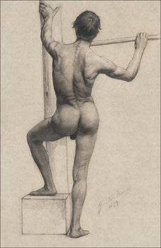 Galeria Plakatu, Plakat, Male Nude with Left Foot on a Pedestal, Gustav Klimt, 60x80 cm - Galeria Plakatu