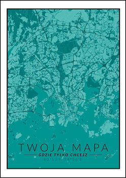 Galeria Plakatu, Plakat, Mapa Twojego Miasta Blue, 21x29,7 cm - Galeria Plakatu