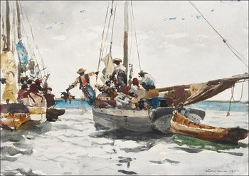 Galeria Plakatu, Plakat, Market Scene, Nassau, Winslow Homer, 42x29,7 cm - Galeria Plakatu