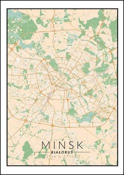 Galeria Plakatu, Plakat, Mińsk Mapa Kolorowa, 29,7x42 cm - Galeria Plakatu