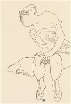 Galeria Plakatu, Plakat, Naked lady. Seated Woman in Corset and Boots, Egon Schiele, 40x60 cm - Galeria Plakatu