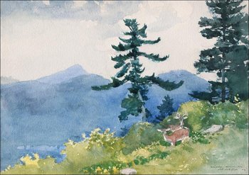 Galeria Plakatu, Plakat, North Woods Club, Adirondacks, Winslow Homer, 29,7x21 cm - Galeria Plakatu