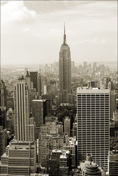 Galeria Plakatu, Plakat, Nowy Jork. Manhattan panorama w sepii, 21x29,7 cm - Galeria Plakatu