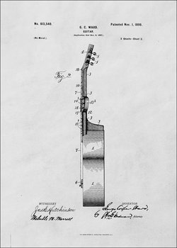 Galeria Plakatu, Plakat, Patent GC Ward Gitara Projekt z 1898, 40x50 cm - Galeria Plakatu