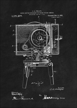 Galeria Plakatu, Plakat, Patent Kamera Filmowa Projekt z 1916, black, 60x80 cm - Galeria Plakatu