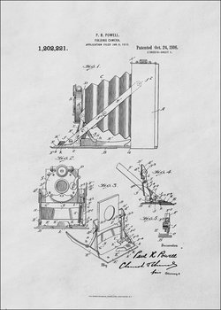 Galeria Plakatu, Plakat, Patent Kamera Składana Projekt z 1916, 60x80 cm - Galeria Plakatu