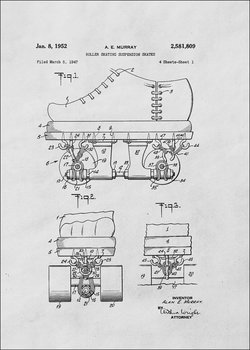 Galeria Plakatu, Plakat, Patent Łyżworolki Projekt z1952, 21x29,7 cm - Galeria Plakatu