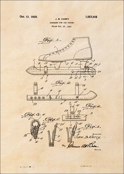 Galeria Plakatu, Plakat, Patent Łyżwy Projekt z 1925, sepia, 40x60 cm - Galeria Plakatu