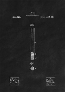 Galeria Plakatu, Plakat, Patent Papieros Projekt z 1920, black, 60x80 cm - Galeria Plakatu