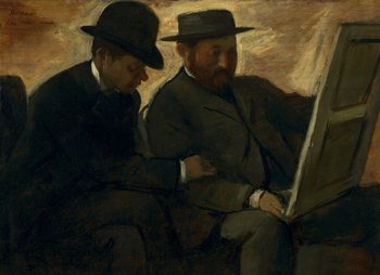 Galeria Plakatu, Plakat, Paul Lafond And Alphonse Cherfils Examining A Painting, Edgar Degas, 59,4x42 cm - Galeria Plakatu
