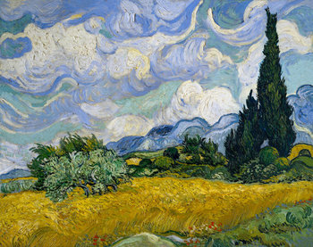 Galeria Plakatu, Plakat, Pole Pszenicy Z Cyprysami, Vincent Van Gogh, 91,5x61 cm - Galeria Plakatu