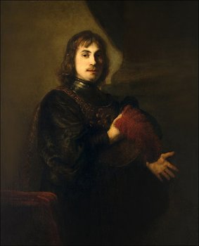 Galeria Plakatu, Plakat, Portrait of a Man with a Breastplate and Plumed Hat, Rembrandt, 40x60 cm - Galeria Plakatu