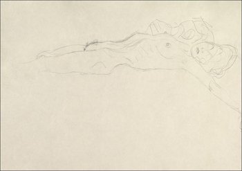 Galeria Plakatu, Plakat, Reclining Nude with Outstretched Left Arm, Gustav Klimt, 29,7x21 cm - Galeria Plakatu