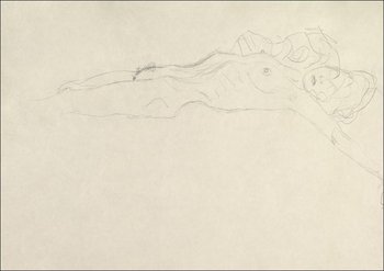 Galeria Plakatu, Plakat, Reclining Nude with Outstretched Left Arm, Gustav Klimt, 42x29,7 cm - Galeria Plakatu
