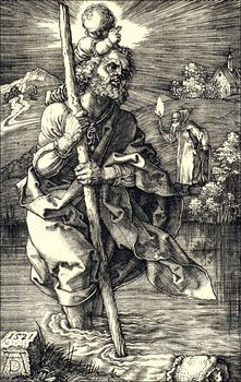 Galeria Plakatu, Plakat, Saint Christopher Facing Right, Albrecht Durer, 21x29,7 cm - Galeria Plakatu