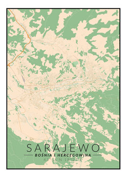 Galeria Plakatu, Plakat, Sarajewo Mapa Kolorowa, 21x29,7 cm - Galeria Plakatu