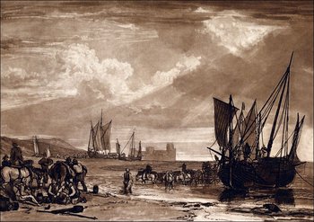 Galeria Plakatu, Plakat, Scene on the French Coast (Liber Studiorum, part I, plate 4), William Turner, 29,7x21 cm - Galeria Plakatu