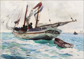 Galeria Plakatu, Plakat, Schooner–Nassau, Winslow Homer, 59,4x42 cm - Galeria Plakatu