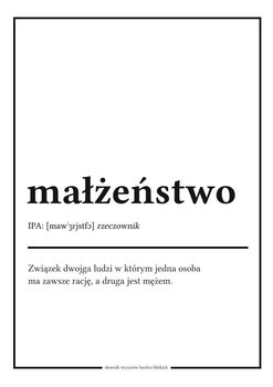 Galeria Plakatu, Plakat, Słownik Wyrazów Bardzo Bliskich, Małżeństwo, 20x30 cm - Galeria Plakatu