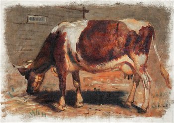 Galeria Plakatu, Plakat, Study of a Grazing Cow, Samuel Colman, 29,7x21 cm - Galeria Plakatu