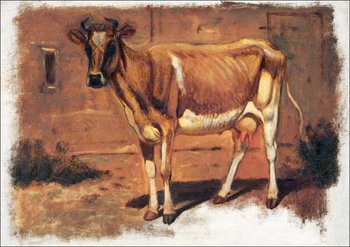 Galeria Plakatu, Plakat, Study of a Standing Cow, Farmington, Samuel Colman, 29,7x21 cm - Galeria Plakatu