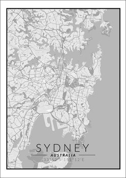 Galeria Plakatu, Plakat, Sydney Mapa Czarno Biała, 40x60 cm - Galeria Plakatu