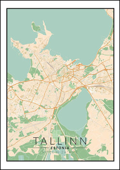 Galeria Plakatu, Plakat, Tallin Mapa Kolorowa, 21x29,7 cm - Galeria Plakatu