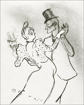 Galeria Plakatu, Plakat, The Dancer La Goulue and Valentin Le Désossé Dancing in the Moulin Rouge, Henri De Toulouse-Lautrec, 60x80 cm - Galeria Plakatu