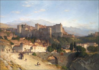 Galeria Plakatu, Plakat, The Hill of the Alhambra, Granada, Samuel Colman, 29,7x21 cm - Galeria Plakatu