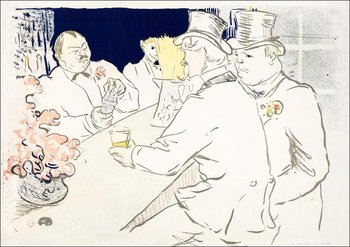 Galeria Plakatu, Plakat, The Irish and American Bar, Rue Royale, Henri De Toulouse-Lautrec, 29,7x21 cm - Galeria Plakatu