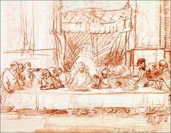 Galeria Plakatu, Plakat, The Last Supper, after Leonardo da Vinci, Rembrandt, 91,5x61 cm - Galeria Plakatu