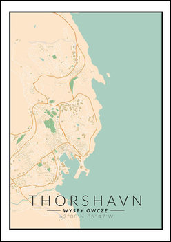 Galeria Plakatu, Plakat, Thorshavn Mapa Kolorowa, 60x80 cm - Galeria Plakatu