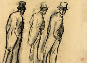 Galeria Plakatu, Plakat, Three Studies Of Ludovic Halévy Standing, Edgar Degas, 42x29,7 cm - Galeria Plakatu