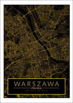 Galeria Plakatu, Plakat, Warszawa mapa złota, 59,4x84,1 cm - Galeria Plakatu