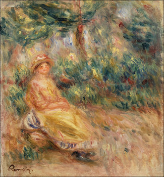 Galeria Plakatu, Plakat, Woman in Pink and Yellow in a Landscape, Pierre-Auguste Renoir, 29,7x21 cm - Galeria Plakatu