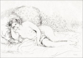 Galeria Plakatu, Plakat, Woman Reclining, to the Left, Pierre-Auguste Renoir, 40x30 cm - Galeria Plakatu