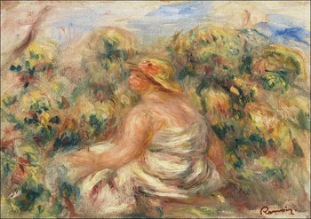 Galeria Plakatu, Plakat, Woman with Hat in a Landscape, Pierre-Auguste Renoir, 59,4x42 cm - Galeria Plakatu