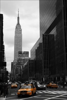 Galeria Plakatu, Plakat, Yellow taxis on 35th street, New York, 21x29,7 cm - Galeria Plakatu