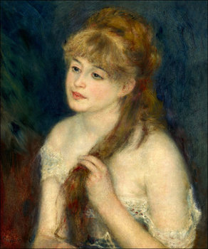 Galeria Plakatu, Plakat, Young Woman Braiding Her Hair, Auguste Renoir, 60x80 cm - Galeria Plakatu