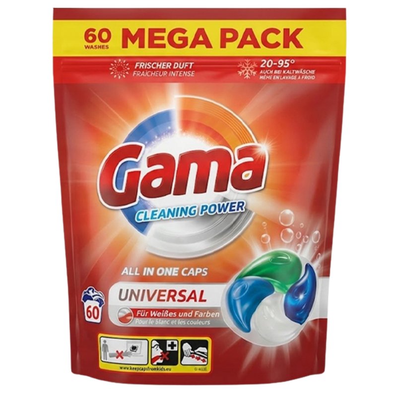 Gama Cleaning Power All in One Uniwersalne Kapsułki do Prania 60 Sztuk ...