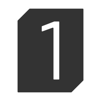 GAMET tabliczka numerek CYFRA 1 samoprzylepna 70mm - GAMET