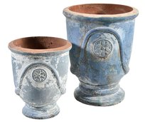 Garden Old Donica antic blue, duże puchary ceramiczne  kpl. 2 szt.